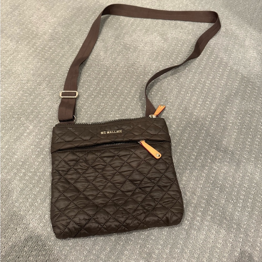 MZ Wallace Quilted Brown Messenger Bag